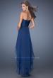 Picture of: Strapless High Low Prom Dress with Tiered Skirt in Blue, Style: 19471, Back Picture