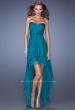 Picture of: Strapless High Low Prom Dress with Tiered Skirt in Green, Style: 19471, Detail Picture 1