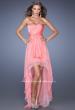 Picture of: Strapless High Low Prom Dress with Tiered Skirt in Orange, Style: 19471, Detail Picture 2