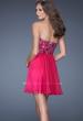 Picture of: Strapless Short Dress with Sequin Lace Bodice in Pink, Style: 19477, Back Picture