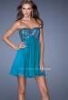 Picture of: Strapless Short Dress with Sequin Lace Bodice in Blue, Style: 19477, Detail Picture 1