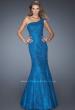 Picture of: One Shoulder Mermaid Prom Dress with Lace Overlay in Blue, Style: 19604, Main Picture