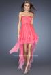 Picture of: High Low Ombre Prom Dress with Bejeweled Trim in Pink, Style: 19634, Detail Picture 1