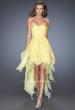 Picture of: High Low Ombre Prom Dress with Bejeweled Trim in Yellow, Style: 19634, Detail Picture 2