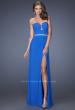 Picture of: Strapless Sweetheart Long Prom Dress with Rhinestone Belt in Blue, Style: 19671, Main Picture