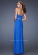 Picture of: Strapless Sweetheart Long Prom Dress with Rhinestone Belt in Blue, Style: 19671, Back Picture