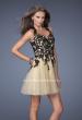 Picture of: Short A-line Dress with Lace Embroidery and an Open Back in Black, Style: 19753, Main Picture