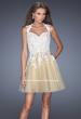 Picture of: Short A-line Dress with Lace Embroidery and an Open Back in White, Style: 19753, Detail Picture 1
