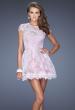 Picture of: Short Cap Sleeve Homecoming Dress with Lace in Pink, Style: 19811, Main Picture