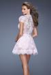 Picture of: Short Cap Sleeve Homecoming Dress with Lace in Pink, Style: 19811, Back Picture