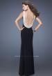 Picture of: Fitted Jersey Gown with Pearl Detail and Side Slit in Black, Style: 19814, Main Picture
