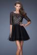 Picture of: Multi Layered Short Homecoming Dress with Polka Dots in Black, Style: 19841, Main Picture