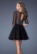 Picture of: Multi Layered Short Homecoming Dress with Polka Dots in Black, Style: 19841, Back Picture