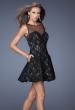 Picture of: Fit and Flare Dress with Low V Back and High Neckline in Black, Style: 19842, Main Picture