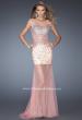 Picture of: Sheer Layered Net Dress with Cap Sleeves and Sequins in Pink, Style: 19863, Detail Picture 1