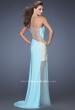 Picture of: Long Prom Dress with Jewel and Beaded Embellishments in Blue, Style: 19867, Back Picture