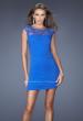 Picture of: Jersey Cocktail Dress with Cap Sleeves and Sequined Lace in Blue, Style: 19900, Main Picture