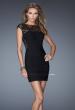 Picture of: Jersey Cocktail Dress with Cap Sleeves and Sequined Lace in Black, Style: 19900, Detail Picture 1