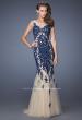 Picture of: Long Lace Mermaid Dress with Tulle Skirt and Lace in Blue, Style: 19916, Detail Picture 1