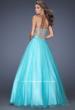Picture of: Ball Gown with Full Tulle Skirt and Sweetheart Neckline in Blue, Style: 19940, Back Picture