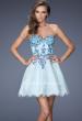 Picture of: Strapless A-line Gown with Lace, Sequins, and Jewels in Blue, Style: 19973, Main Picture