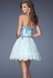 Picture of: Strapless A-line Gown with Lace, Sequins, and Jewels in Blue, Style: 19973, Back Picture