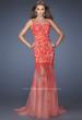 Picture of: Mermaid Style Prom Dress with Boat Neck and Lace in Orange, Style: 19991, Main Picture