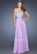 Picture of: Strapless Chiffon Gown with Multi Colored Lace Bodice in Purple, Style: 20001, Detail Picture 1
