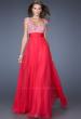 Picture of: Long Prom Gown with Pearl and Stone Encrusted Bodice in Pink, Style: 20003, Main Picture