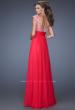 Picture of: Long Prom Gown with Pearl and Stone Encrusted Bodice in Pik, Style: 20003, Back Picture