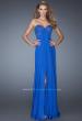 Picture of: Strapless Chiffon Prom Gown with Criss Cross Back in Blue, Style: 20023, Detail Picture 2