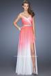 Picture of: Strapless Ombre Prom Dress with Ruching and Jewels in Pink, Style: 20028, Detail Picture 1