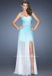 Picture of: Strapless Ombre Prom Dress with Ruching and Jewels in Blue, Style: 20028, Detail Picture 2