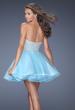 Picture of: A-line Short Dress with Sweetheart Neckline and Pearls in Blue, Style: 20033, Back Picture
