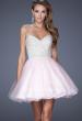 Picture of: A-line Short Dress with Sweetheart Neckline and Pearls in Pink, Style: 20033, Detail Picture 2