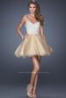 Picture of: A-line Short Dress with Sweetheart Neckline and Pearls in Gold, Style: 20033, Detail Picture 3