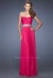 Picture of: Long Net Column Gown with Deco Style Belt and Jewels in Pink, Style: 20034, Main Picture