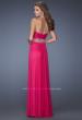 Picture of: Long Net Column Gown with Deco Style Belt and Jewels in Pink, Style: 20034, Back Picture