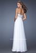 Picture of: Strapless Prom Gown with Lace Bodice and Chiffon Skirt in White, Style: 20036, Back Picture