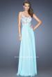 Picture of: Strapless Prom Gown with Lace Bodice and Chiffon Skirt in Blue, Style: 20036, Detail Picture 3