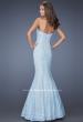 Picture of: Lace Mermaid Prom Dress with Fitted Silhouette in Blue, Style: 20047, Back Picture