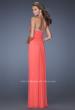 Picture of: Pleated Bodice Net Jersey Long Prom Gown in Orange, Style: 20048, Back Picture