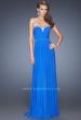 Picture of: Pleated Bodice Net Jersey Long Prom Gown in Blue, Style: 20048, Detail Picture 1