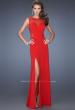 Picture of: Sweetheart Jersey Gown with Slit and Side Cut Outs in Red, Style: 20049, Main Picture