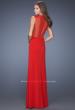 Picture of: Sweetheart Jersey Gown with Slit and Side Cut Outs in Red, Style: 20049, Back Picture