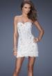 Picture of: Lace Mini Dress with Beaded Lace Detail in White, Style: 20054, Main Picture
