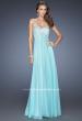 Picture of: Chiffon Prom Gown with Empire Waist and Jewels in Blue, Style: 20057, Detail Picture 1