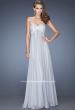 Picture of: Chiffon Prom Gown with Empire Waist and Jewels in Silver, Style: 20057, Detail Picture 2
