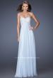 Picture of: Chiffon Prom Gown with Empire Waist and Jewels in Blue, Style: 20057, Detail Picture 3