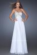 Picture of: Chiffon Prom Gown with Empire Waist and Jewels in White, Style: 20057, Detail Picture 5